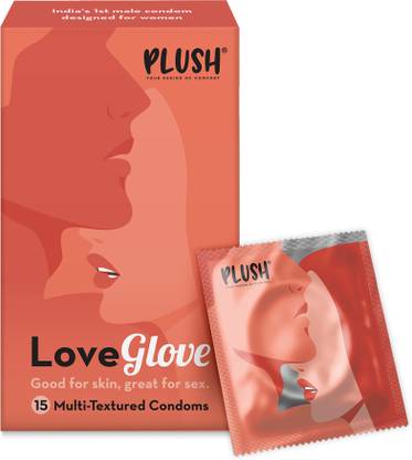 PLUSH Love Glove 3-1 Multitextured Condoms- Ribbed, Contoured and Dottede Condom