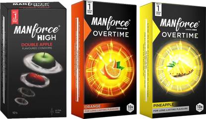 MANFORCE Double Apple, Orange And Pineapple Flavoured Condom