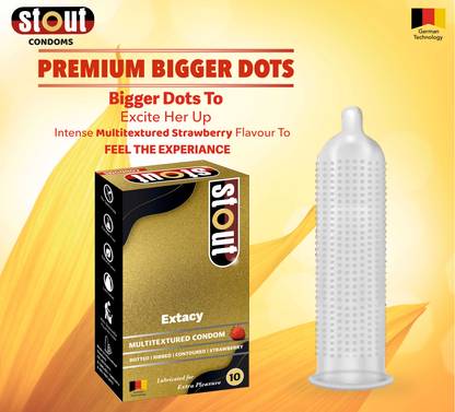 Stout Longlast Climax Combo For men Dotted|ribbed|Contoured(Strawberry+Feel the magic) Condom