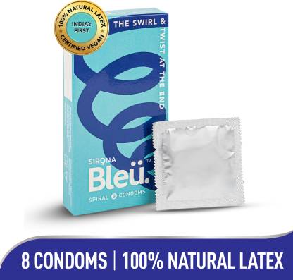 Bleu Spiral Condoms for Men, Unique Shaped Head for Enhanced ...