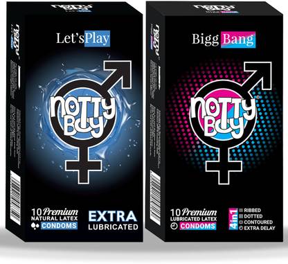 NottyBoy 4 in 1 Dotted, Ribbed, Snug Fit, Over Time & Extra Safe Condom