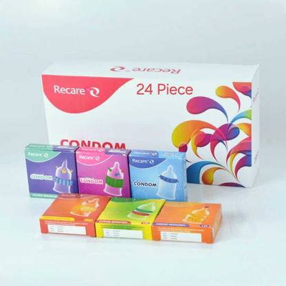purvish ReCare 24 Piece Box Extra Dotted Super Thin with Lubricated (MULTI DESIGN) Condom