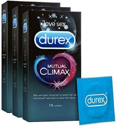 DUREX Mutual Climax Condoms for Men, 30 Sheets (Pack of 3) MC47 Condom