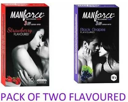 MANFORCE STRAWBERRY, BLACK GRAPS FLAVOUR CONDOM Condom