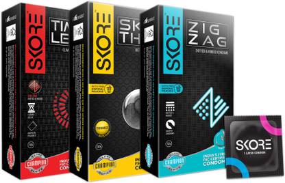 SKORE Champion Series Skin Thin, Timeless, Zig Zag, Dotted Condom