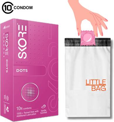 SKORE Dots Condoms With Condoms Dispose Bags Condom