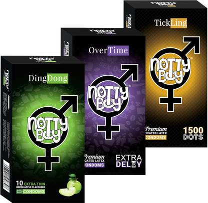 NottyBoy Extra Dots, Over Time & Apple Flavour 30 Condom