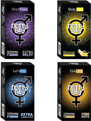 NottyBoy Extra Dotted 1500 Dots Lubricated Over Time Delay Banana Flavoured Condom