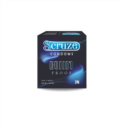 scruze BULLET PROOF 3'S (BLACK CURRANT FLAVOUR) Condom