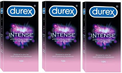 DUREX Intense Stimulating Condoms, Pack of 3 (30 Sheets) Condom