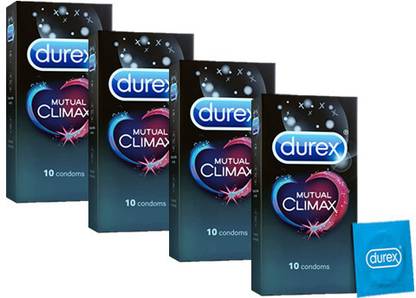 DUREX Mutual Climax Condoms for Men & Women - 10 Count Pack Of 4 Condom