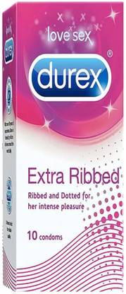 DUREX Extra Ribbed Condom for Men Condom