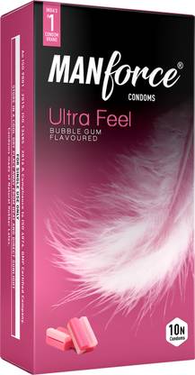 MANFORCE Ultra Feel Bubblegum Flavoured Box Of 10 Condoms Condom