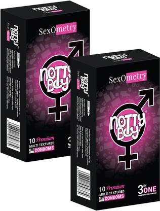 NottyBoy 3 in One Ribbed and Dotted Condom
