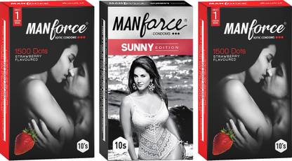 MANFORCE Strawberry, Sunny Edition And Strawberry Flavoured Condom