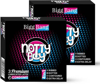 NottyBoy 4 in One - Ribbed, Dotted, Delay & Contoured Condom