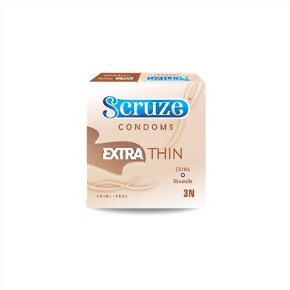 scruze EXTRA THIN 3'S ( BUTTERSCOTCH FLAVOUR ) Condom