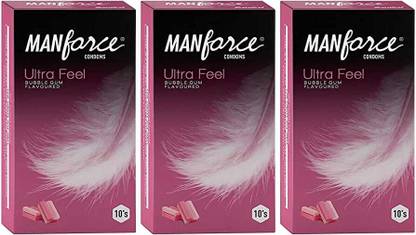 MANFORCE Ultra Feel Bubblegum Condoms Group (Pack of 3) Condom