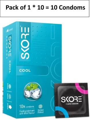 SKORE Cool | Cooling Sensation | Mint Flavour Condom