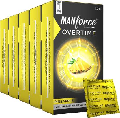 MANFORCE Overtime Pineapple Condoms ,10 x Pack of 5 Condom