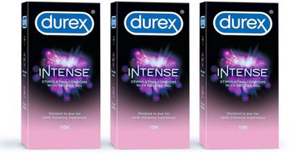 DUREX Intense Stimulating Condom For Men (Pack of 3) Condom