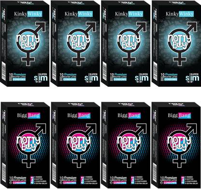 NottyBoy Ribbed, Ultra Thin Plain, Snug Fit, Dotted, Extra Time Delay Condom