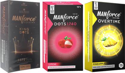 MANFORCE KING DOTS , LITCHI AND PINEAPPLE FLAVOURED Condom