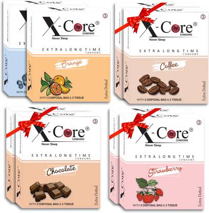 X-Core All-In-One Multi-Flavour Condoms Pack Extra Dotted Condom For Men All Flavour Condom