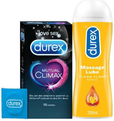 DUREX MUTUAL CLIMAX CONDOMS 10S WITH SENSUAL LUBE 200ML PACK OF 2 Condom