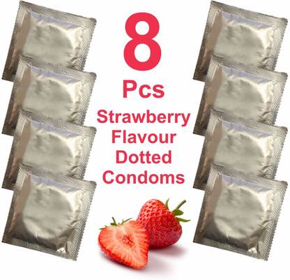 eyurva Strawberry Flavour Dotted Combo Condom