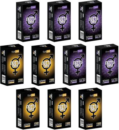NottyBoy Extra Time Long Lasting and Extra Dotted With 1500 Dots Combo Pack Condom