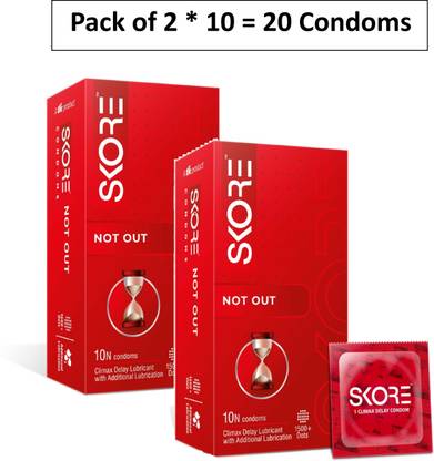 SKORE NotOut s | Climax Delay Lubrication | 1500+ Dots Condom