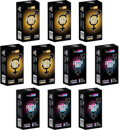 NottyBoy Ribbed, Extra Dotted 1500 Dots, Contoured, Extra Time Combo Pack Condom