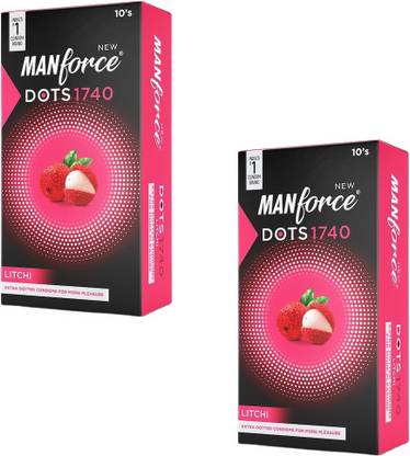 MANFORCE Litchi Flavoured Extra Dotted Condoms for Men Condom