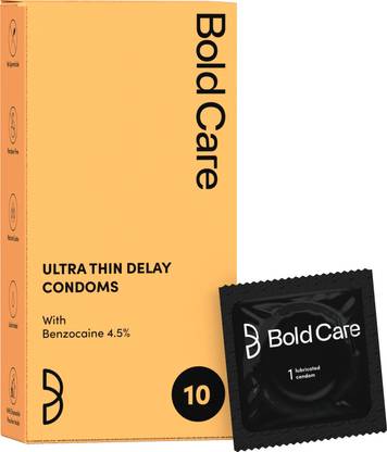Bold Care Ultra Thin Climax Delay – Lubricated – Natural Latex Condom  (10 Sheets) at Rs. 99