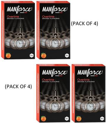 MANFORCE Overtime Orange Flavoured (Ribbed, Contour, Dotted) Condom