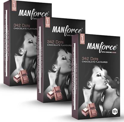 MANFORCE Wild 3 in 1s, Chocolate Flavoured Condom