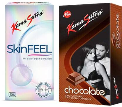 Kamasutra SkinFEEL Condom 10 Count Tan Colored Chocolate Flavour 10 Count Condom