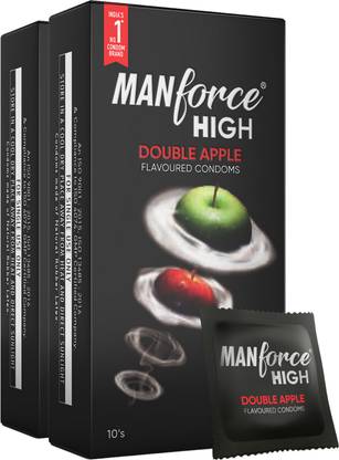 MANFORCE High Kiwi Paan Flavoured Lubricated Condoms | Ultra Thin |10 Sheets x Pack of 2 Condom