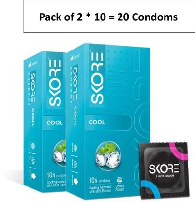 SKORE Cool | Cooling Sensation | Mint Flavour Condom