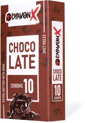 DYAVONX Chocolate flavor condom Extra Dotted (Set of 10, 10 Sheets) Condom