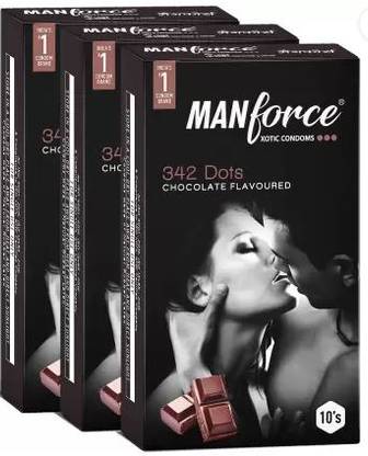 MANFORCE Wild 3 in 1s,Chocolate Falovoured Condom