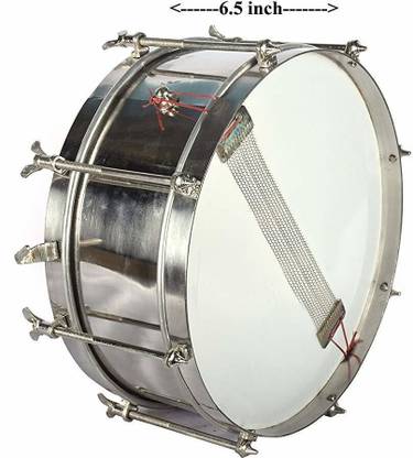 KANHA HUB Instruments Side Drum/Dhol (Silver, 12-inch) Conga
