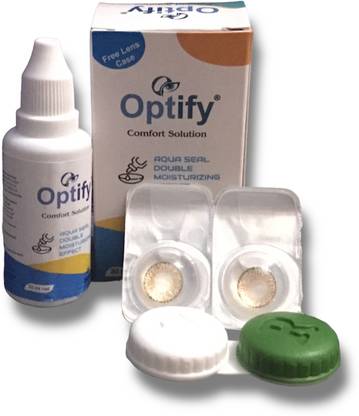 AZEEMTOPSALE 1 Pair Honey Color 0 Power Monthly Contact Lens with Lens Case