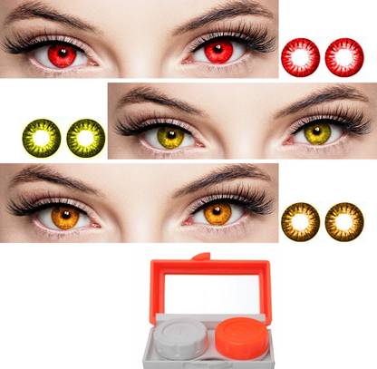 Globalead 3pc Hazel Honey RED Color Eye Korean Color Contact lens for you Eye Color