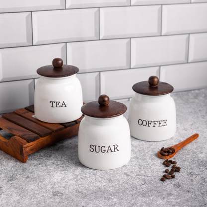 Metallure Iron Tea Coffee & Sugar Container  - 800 ml