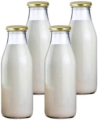 AARCGLASS Glass Milk Bottles with Lids Vintage 500 ml Glass Bottle