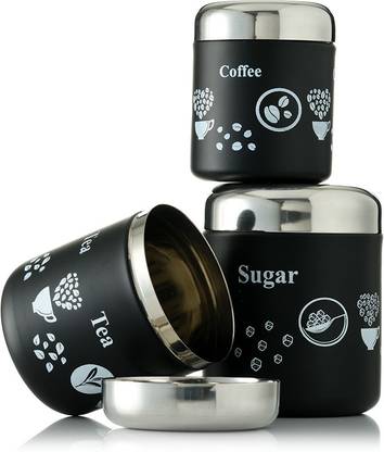Flux Steel Tea Coffee & Sugar Container  - 350 ml, 500 ml, 750 ml