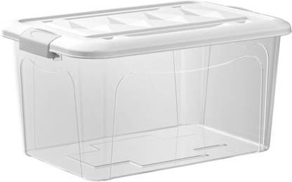 KREPS Clear Extra Large Secure-Lid Storage Bin(35L) Storage Box