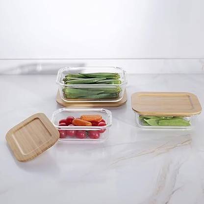 Usha Shriram Glass Fridge Container  - 370 ml, 640 ml, 1.05 L